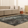 Vintage Isparta Turkish Area Rug 5x8 ft — Black Overdyed
