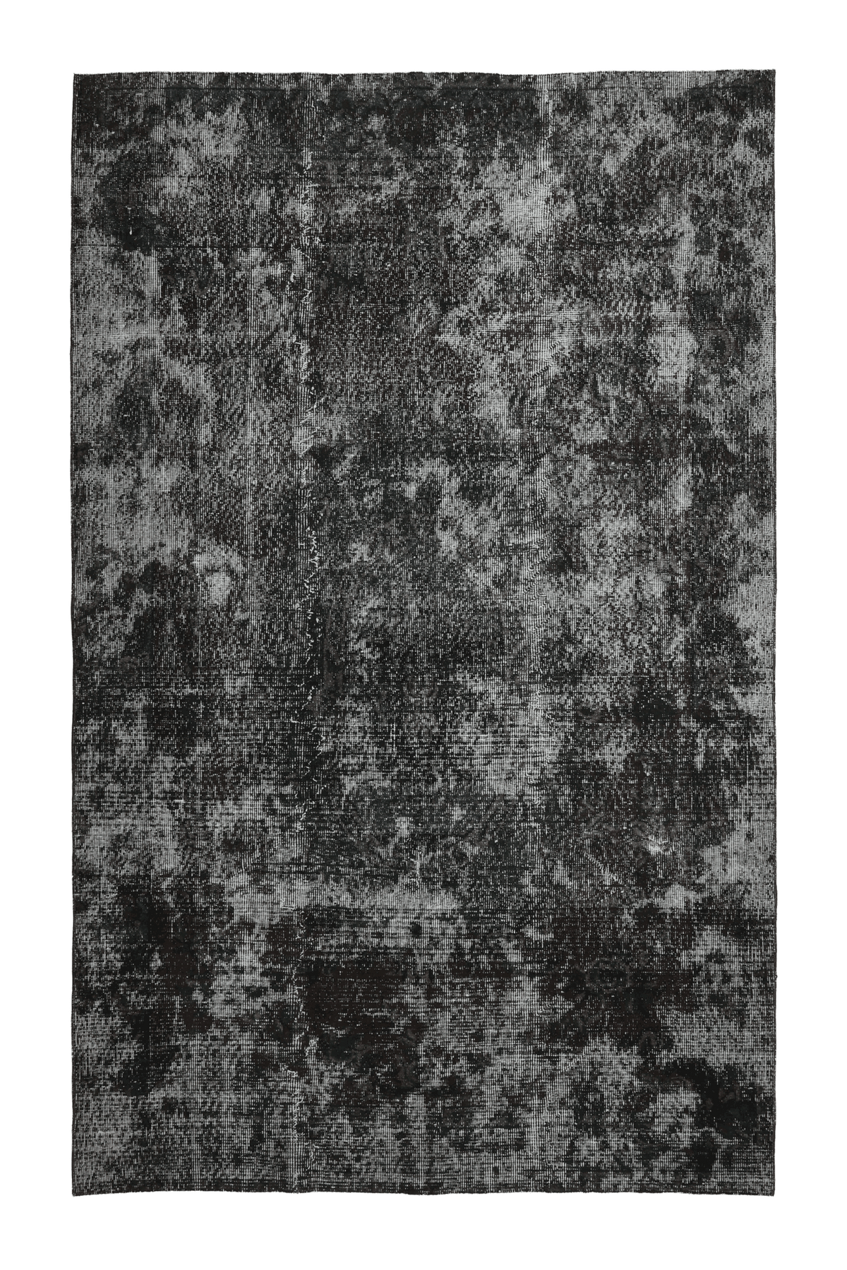 Vintage Isparta Turkish Area Rug 5x8 ft — Black Overdyed