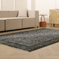 Vintage Isparta Turkish Area Rug 5x9 ft — Black & Gray Overdyed
