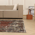 Vintage Isparta Turkish Area Rug 6x9 ft — Black & Red Distressed