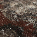 Vintage Isparta Turkish Area Rug 6x9 ft — Black & Red Distressed