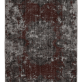 Vintage Isparta Turkish Area Rug 6x9 ft — Black & Red Distressed