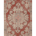 Vintage Nevşehir Turkish Area Rug 4x7 ft — Red & Beige Floral