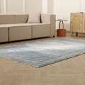 Vintage Manisa Turkish Area Rug 5x8 ft — Blue & Gray Distressed