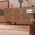 Handmade pink and gray Persian-style wool and cotton kilim runner rug with geometric patterns in a bohemian living room.