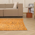 Vintage Isparta Turkish Area Rug 5x9 ft — Orange Floral (No. 55603)