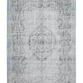 Vintage Manisa Turkish Area Rug 5x9 ft — Blue & Gray Floral