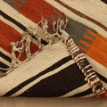 Vintage Sivas Turkish Kilim Runner Rug 3x13 ft — Orange & Beige Geometric
