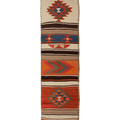 Vintage Sivas Turkish Kilim Runner Rug 3x13 ft — Orange & Beige Geometric