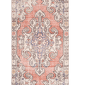 Vintage Nevşehir Turkish Area Rug 4x7 ft — Orange Floral