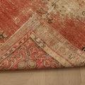 Vintage Denizli Turkish Runner Rug 3x6 ft — Red & Beige Floral
