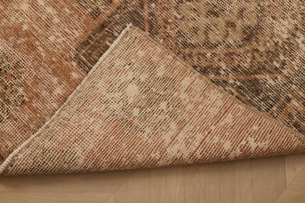 Vintage Malatya Turkish Runner Rug 2x9 ft — Brown & Beige Distressed (No. 55651)
