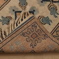 Vintage Muğla Turkish Runner Rug 2x11 ft — Beige & Blue Geometric