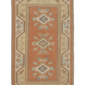 Vintage Muğla Turkish Runner Rug 3x6 ft — Orange & Beige Geometric