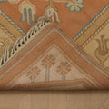 Vintage Muğla Turkish Runner Rug 3x6 ft — Orange & Beige Geometric
