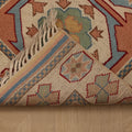 Vintage Niğde Turkish Area Rug 2x4 ft — Beige & Red Geometric