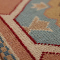 Vintage Niğde Turkish Area Rug 2x4 ft — Beige & Red Geometric