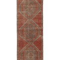 Vintage Malatya Turkish Runner Rug 3x12 ft — Red & Brown Geometric (No. 55662)