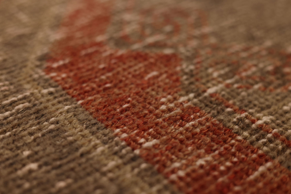 Vintage Malatya Turkish Runner Rug 3x12 ft — Red & Brown Geometric (No. 55662)