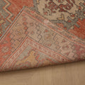Vintage Niğde Turkish Runner Rug 3x9 ft — Orange & Gray Geometric