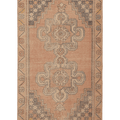 Vintage Nevşehir Turkish Area Rug 4x8 ft — Orange & Beige Geometric