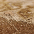 Vintage Elazığ Turkish Area Rug 3x7 ft — Brown & Beige Distressed