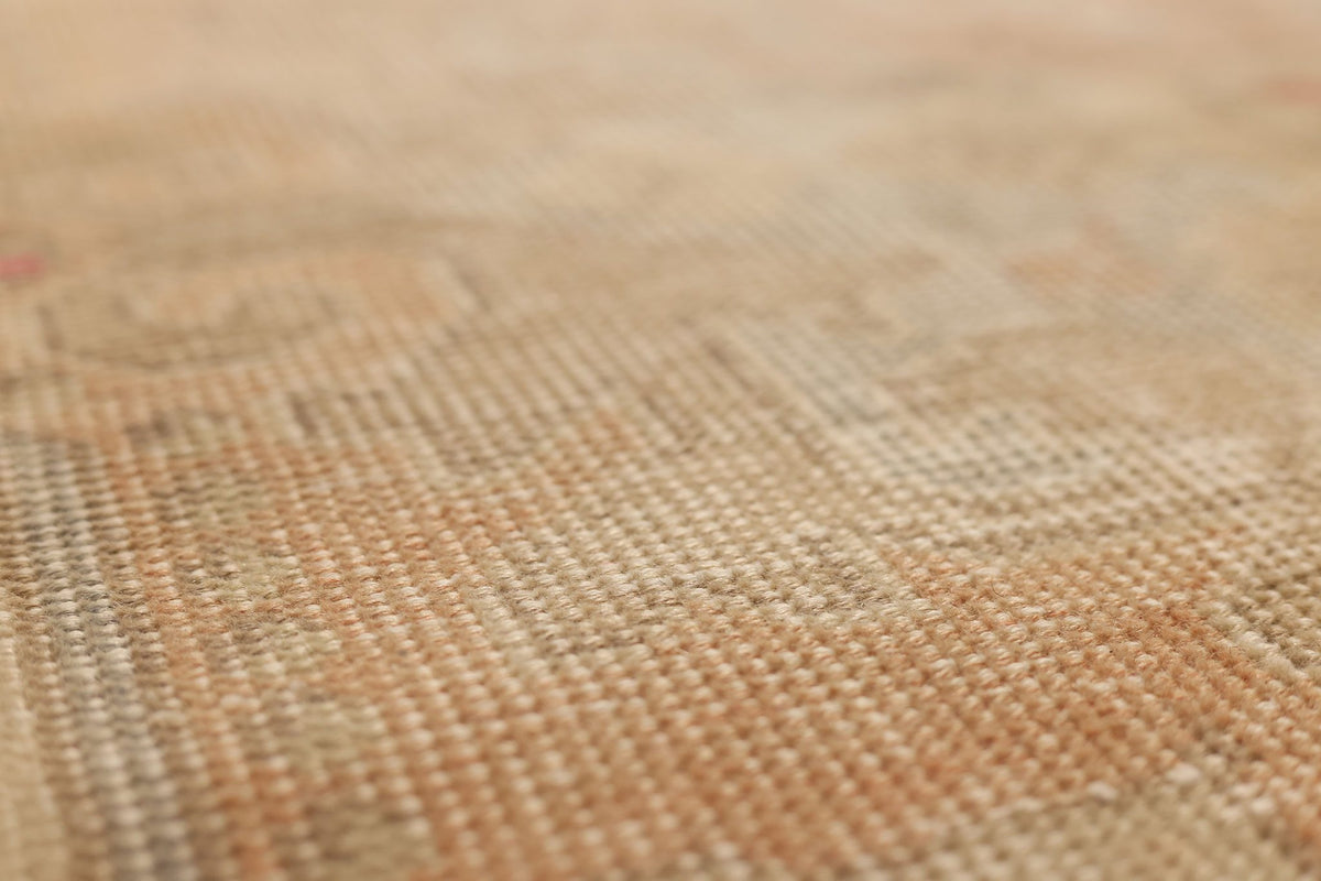Vintage Nevşehir Turkish Runner Rug 3x7 ft — Beige & Brown Geometric