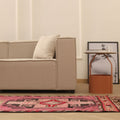 Vintage Southeastern Persian Style Runner Rug 3x11 ft — Pink & Brown Geometric