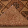 Vintage Malatya Turkish Runner Rug 3x12 ft — Brown & Orange Geometric