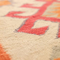 Vintage Southeastern Persian Style Kilim Runner Rug 3x11 ft — Beige & Red Geometric