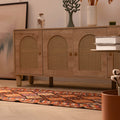 Handmade 2.7x13.3 ft Persian-style runner rug in brown and orange wool-cotton blend with geometric bohemian patterns.