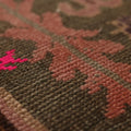 Vintage Kars Turkish Runner Rug 2x10 ft — Brown & Green Geometric