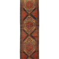 Vintage Malatya Turkish Runner Rug 2x10 ft — Red & Beige Geometric (No. 55841)