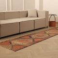 Vintage Malatya Turkish Runner Rug 2x10 ft — Red & Beige Geometric (No. 55841)
