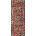 Vintage Malatya Turkish Runner Rug 2x10 ft — Red & Brown Geometric (No. 55843)