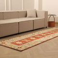 Vintage Muğla Turkish Runner Rug 3x10 ft — Red & Beige Geometric