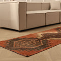 Vintage Malatya Turkish Runner Rug 2x13 ft — Red & Brown Geometric