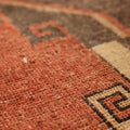 Vintage Malatya Turkish Runner Rug 2x13 ft — Red & Brown Geometric
