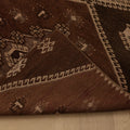 Vintage Kars Turkish Runner Rug 3x7 ft — Brown Geometric