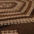 Vintage Kars Turkish Runner Rug 3x7 ft — Brown Geometric