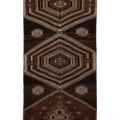 Vintage Kars Turkish Runner Rug 3x7 ft — Brown Geometric