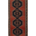 Vintage Malatya Turkish Runner Rug 4x11 ft — Red & Blue Geometric