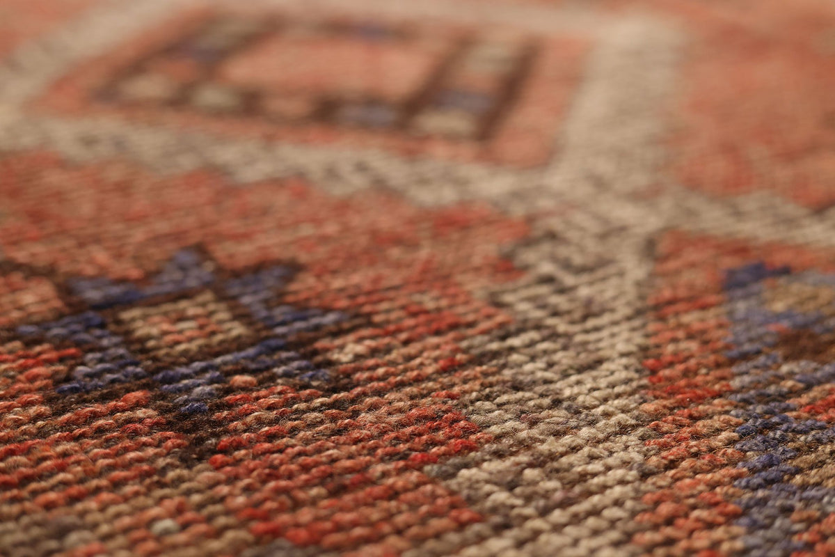 Vintage Kahramanmaraş Turkish Runner Rug 5x11 ft — Red & Brown Geometric
