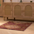 Vintage Kars Turkish Doormat 3x3 ft — Brown Floral