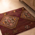 Vintage Kars Turkish Doormat 3x3 ft — Brown Floral