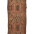 Vintage Malatya Turkish Runner Rug 5x11 ft — Brown & Red Geometric