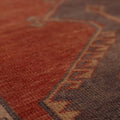 Vintage Malatya Turkish Runner Rug 2x11 ft — Red & Brown Geometric