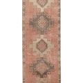 Vintage Malatya Turkish Runner Rug 3x10 ft — Orange & Brown Geometric (No. 55969)