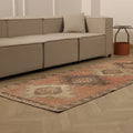 Vintage Malatya Turkish Runner Rug 3x10 ft — Orange & Brown Geometric (No. 55969)