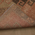 Vintage Malatya Turkish Runner Rug 3x10 ft — Orange & Brown Geometric (No. 55969)